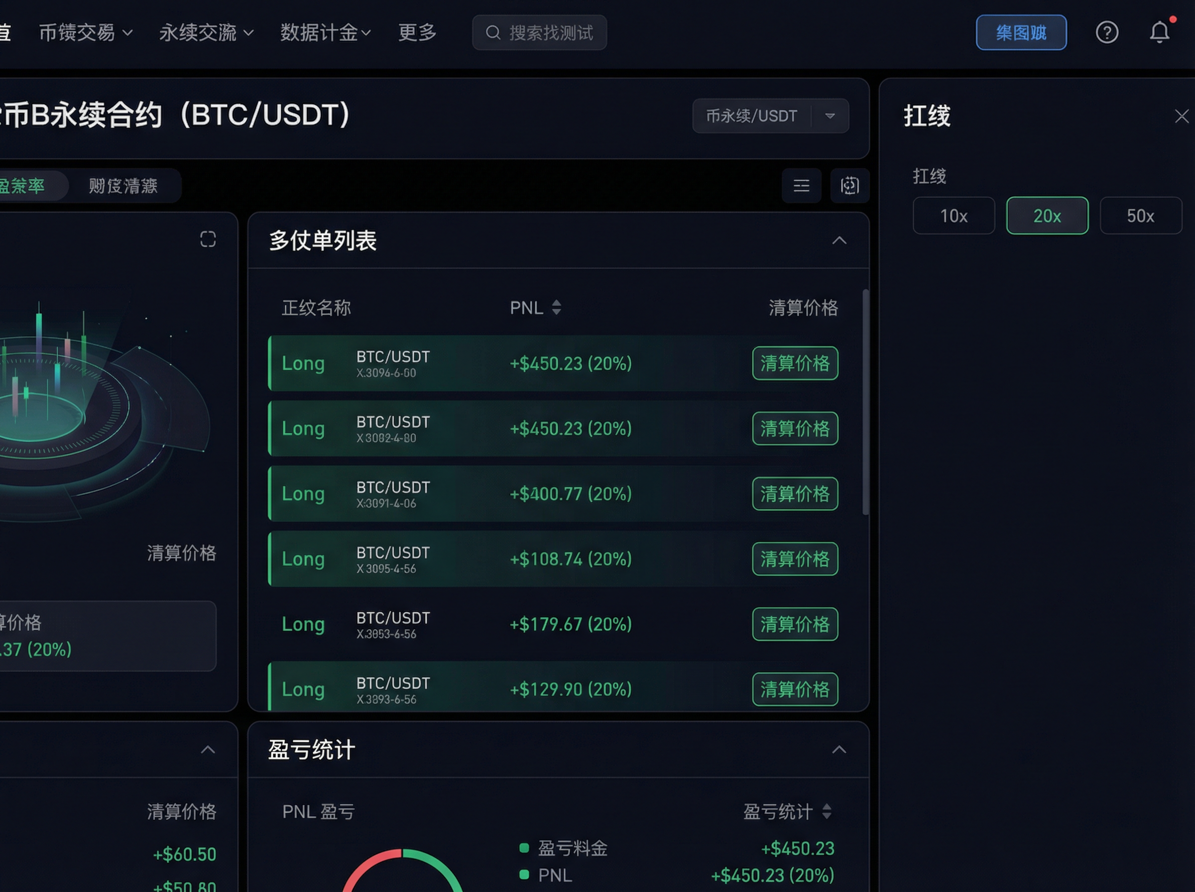 币b数字货币平台合约交易界面-永续合约操作截图